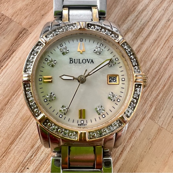 Bulova ladies two toned diamond dress watch NEW BATTERY main image 11